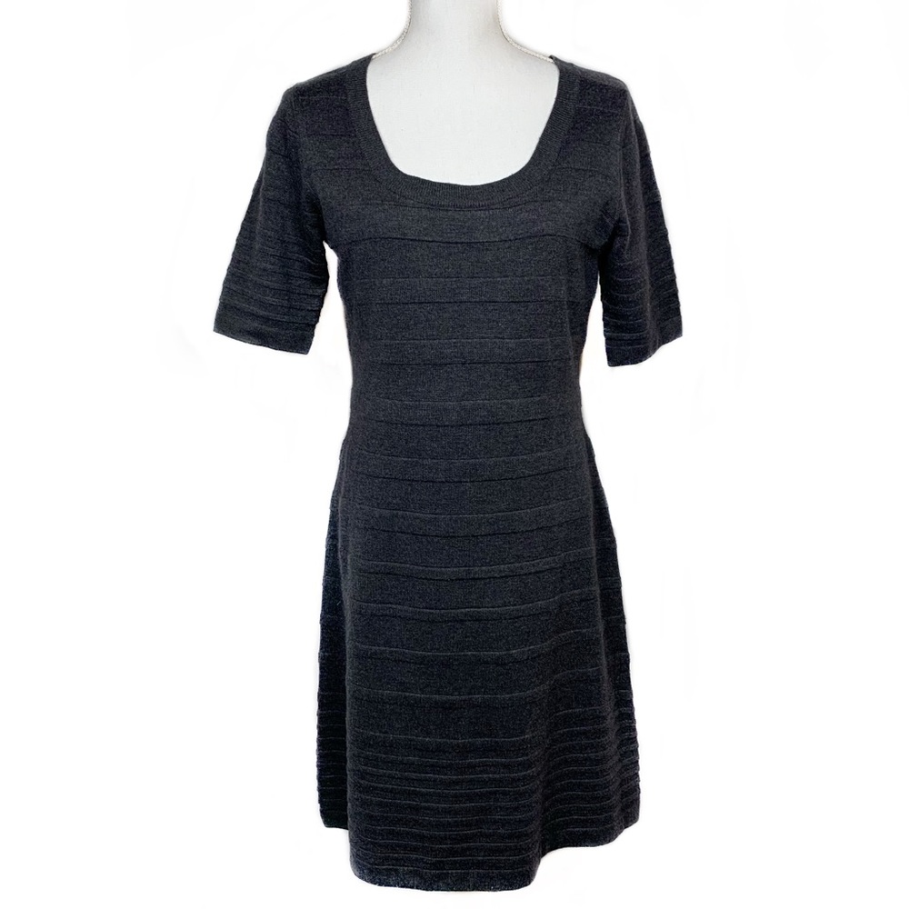 Calvin Klein gray strip knitted dress, Size M
